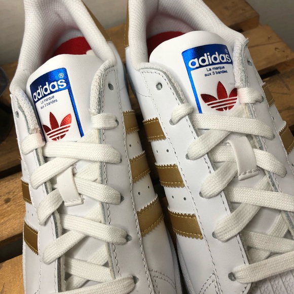 gold stripes adidas superstar